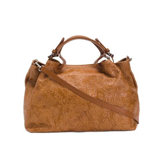 ISADORA Cuoio Made In Italy Leather Tote With Buckles